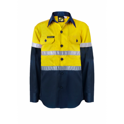 Kids Cotton Drill Shirt W/Reflective Tape